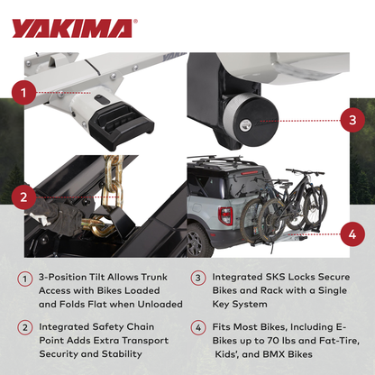 Yakima StageTwo 2" Premium Platform 2 Bike Tray Vehicle Hitch Bike Rack, Slate - Find Fresh Goods