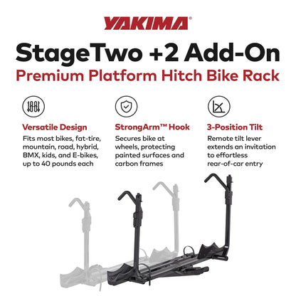Yakima StageTwo Add-On Premium Platform 2 Bike Tray Hitch Bike Rack, Anthracite - Find Fresh Goods