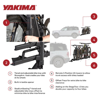 Yakima StageTwo Add-On Premium Platform 2 Bike Tray Hitch Bike Rack, Anthracite - Find Fresh Goods