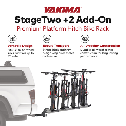 Yakima StageTwo 2" Premium Platform +2 Bike Tray Vehicle Hitch Add On, Slate - Find Fresh Goods