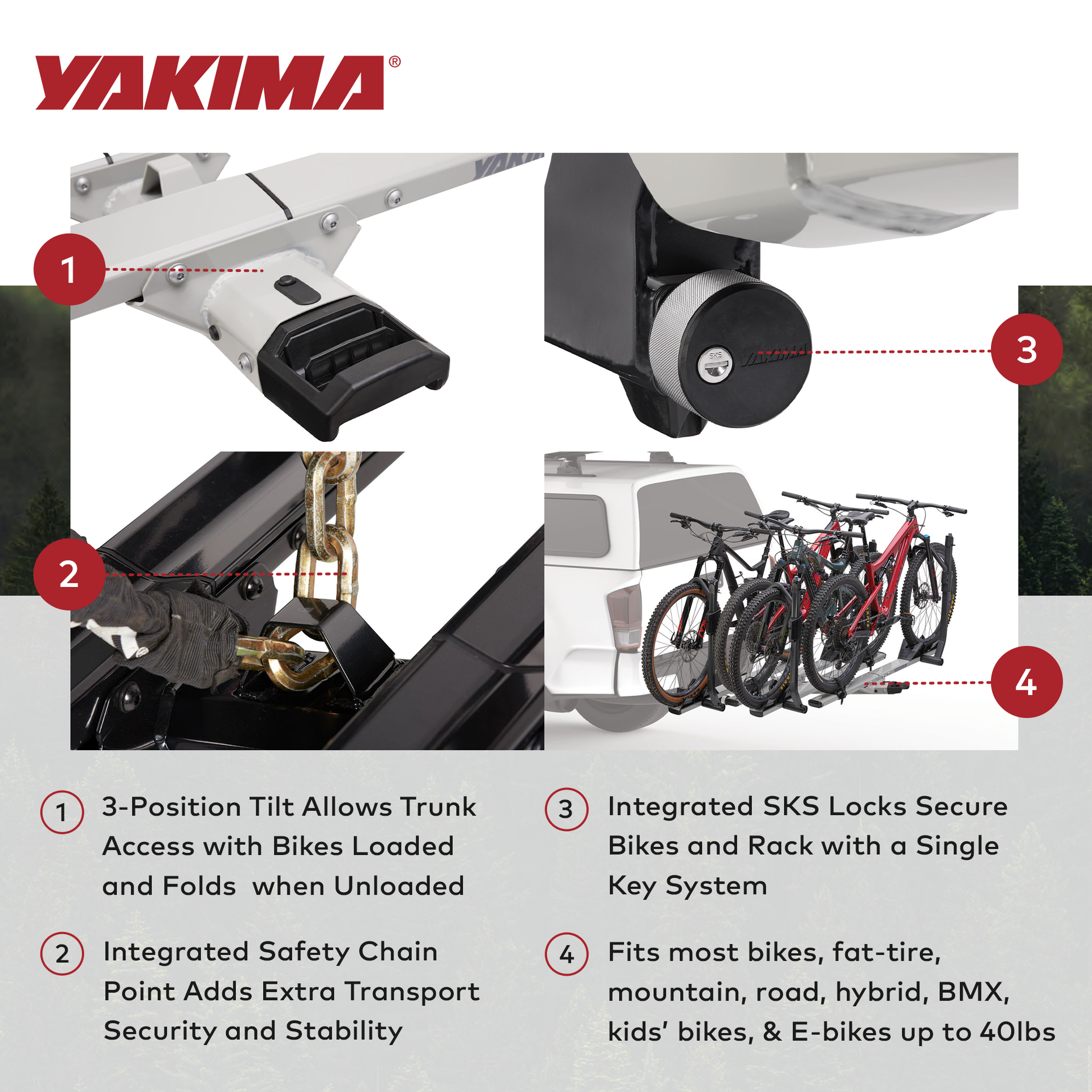 Yakima StageTwo 2" Premium Platform +2 Bike Tray Vehicle Hitch Add On, Slate - Find Fresh Goods