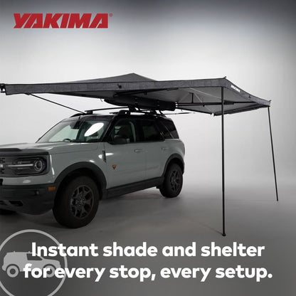 Yakima OverNOut 180 Awning, Opens on Left Side with 94 Sq. Ft. Coverage, Gray