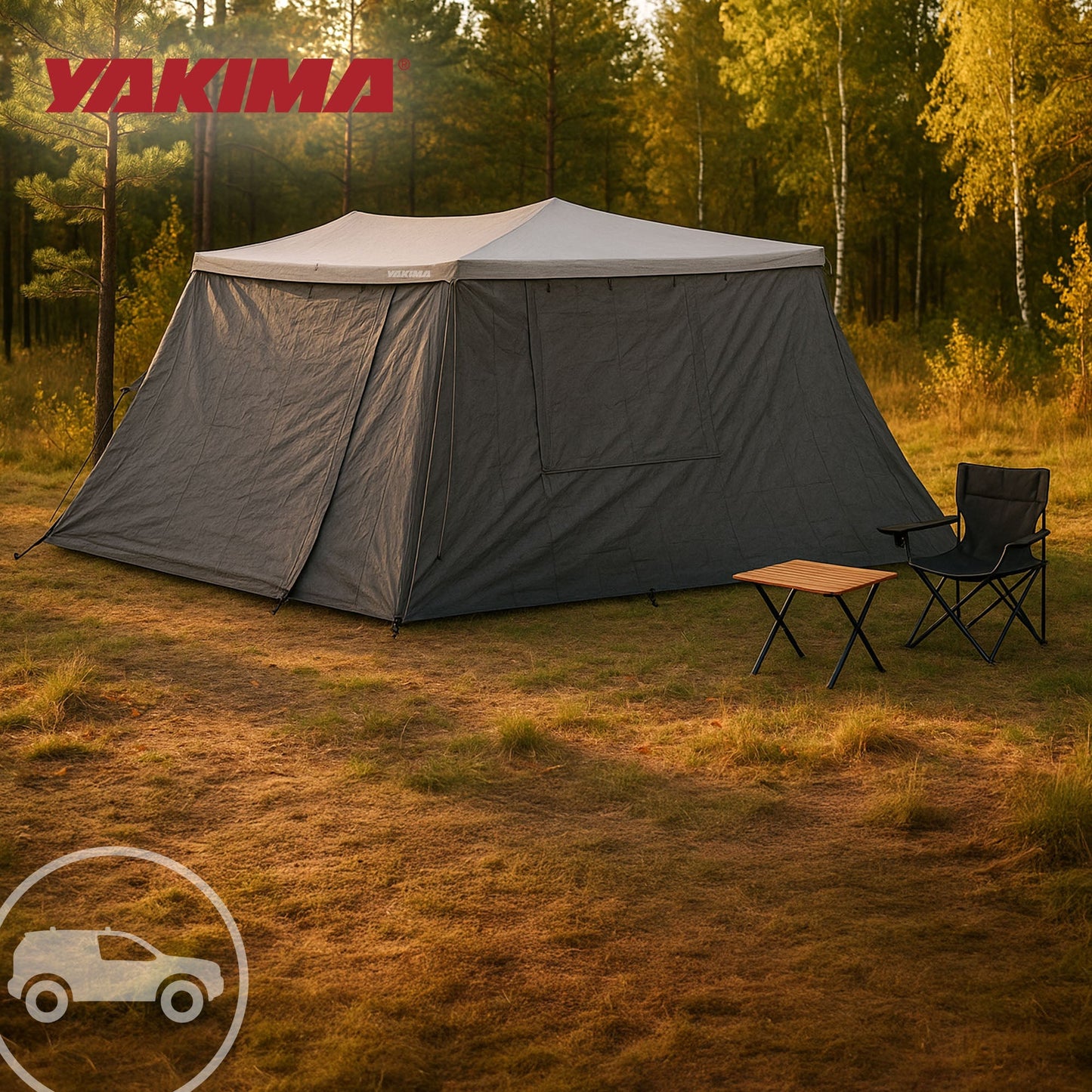 Yakima OverNOut 180 Wall Kit Awning Accessory with Wall and Door Panel, Gray