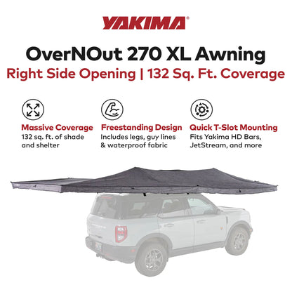 Yakima OverNOut 270 XL Awning, Opens on Right Side with 132 Sq. Ft. Coverage