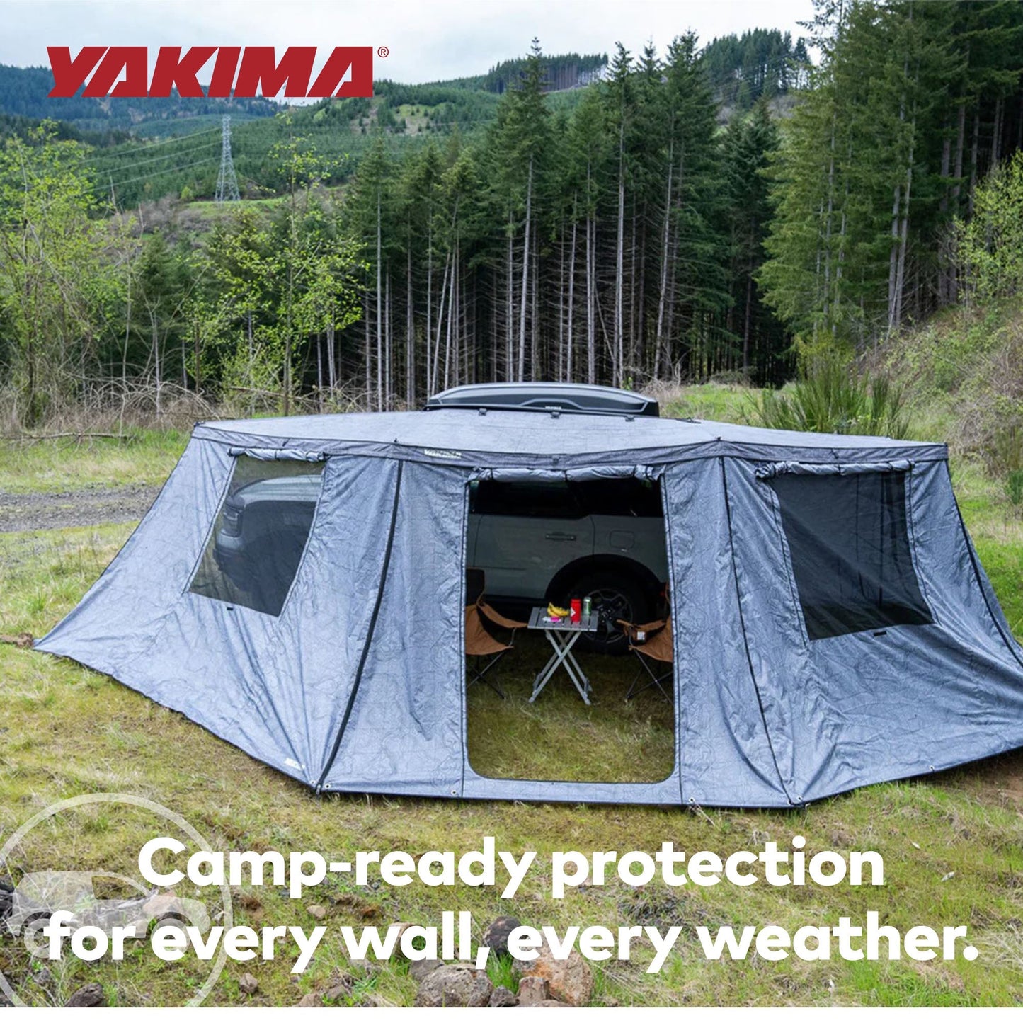 Yakima OverNOut 270 XL RH Full Wall Kit Awning Accessory with Door Panel, Gray