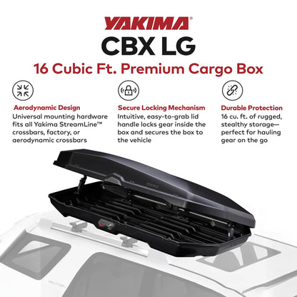 Yakima CBX LG 16 Roof Top Cargo Rugged Carrier Box for StreamLine Crossbar Black - Find Fresh Goods