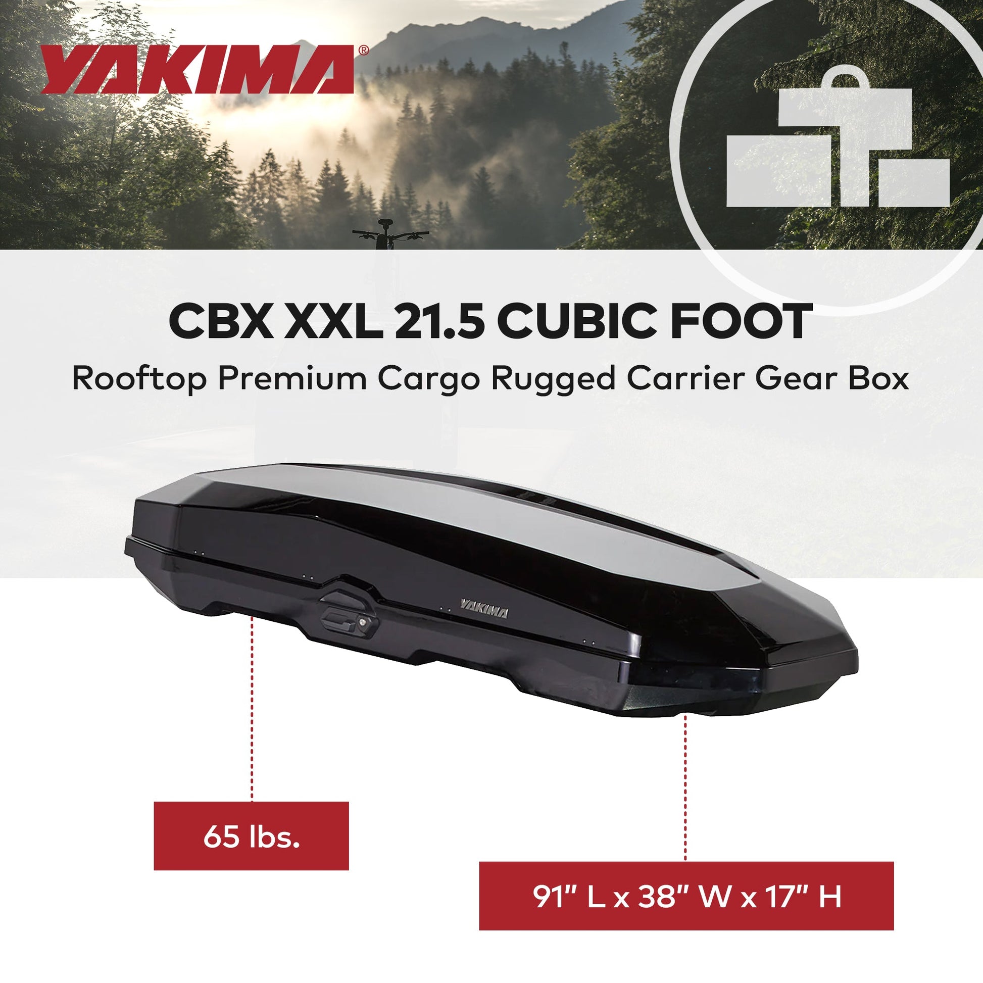 Yakima CBX XXL Roof Top Cargo Rugged Carrier Box Fits StreamLine Crossbar, Black - Find Fresh Goods