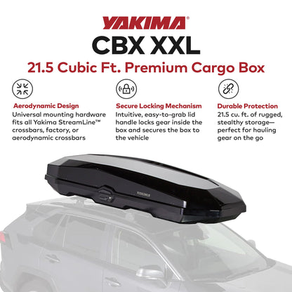 Yakima CBX XXL Roof Top Cargo Rugged Carrier Box Fits StreamLine Crossbar, Black - Find Fresh Goods