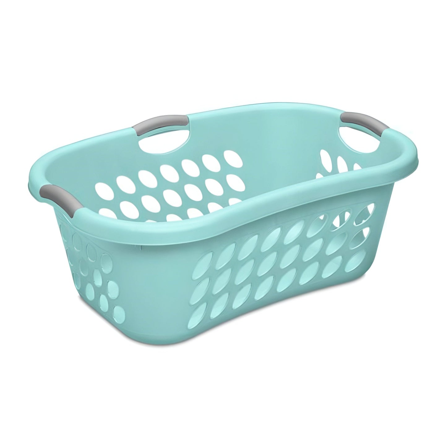 Sterilite 12 Pack Plastic Laundry Basket Ultra HipHold 1.25 Bu Contour Rim, Mint