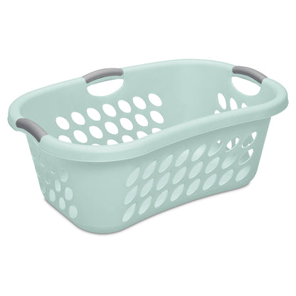Sterilite 6 Pack Plastic Laundry Basket Ultra HipHold 1.25 Bu Contour Rim, Mint