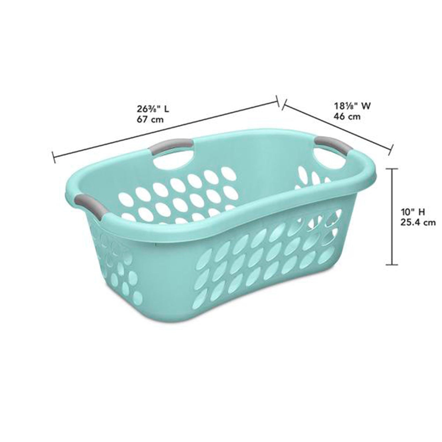 Sterilite 12 Pack Plastic Laundry Basket Ultra HipHold 1.25 Bu Contour Rim, Mint