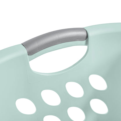Sterilite 6 Pack Plastic Laundry Basket Ultra HipHold 1.25 Bu Contour Rim, Mint