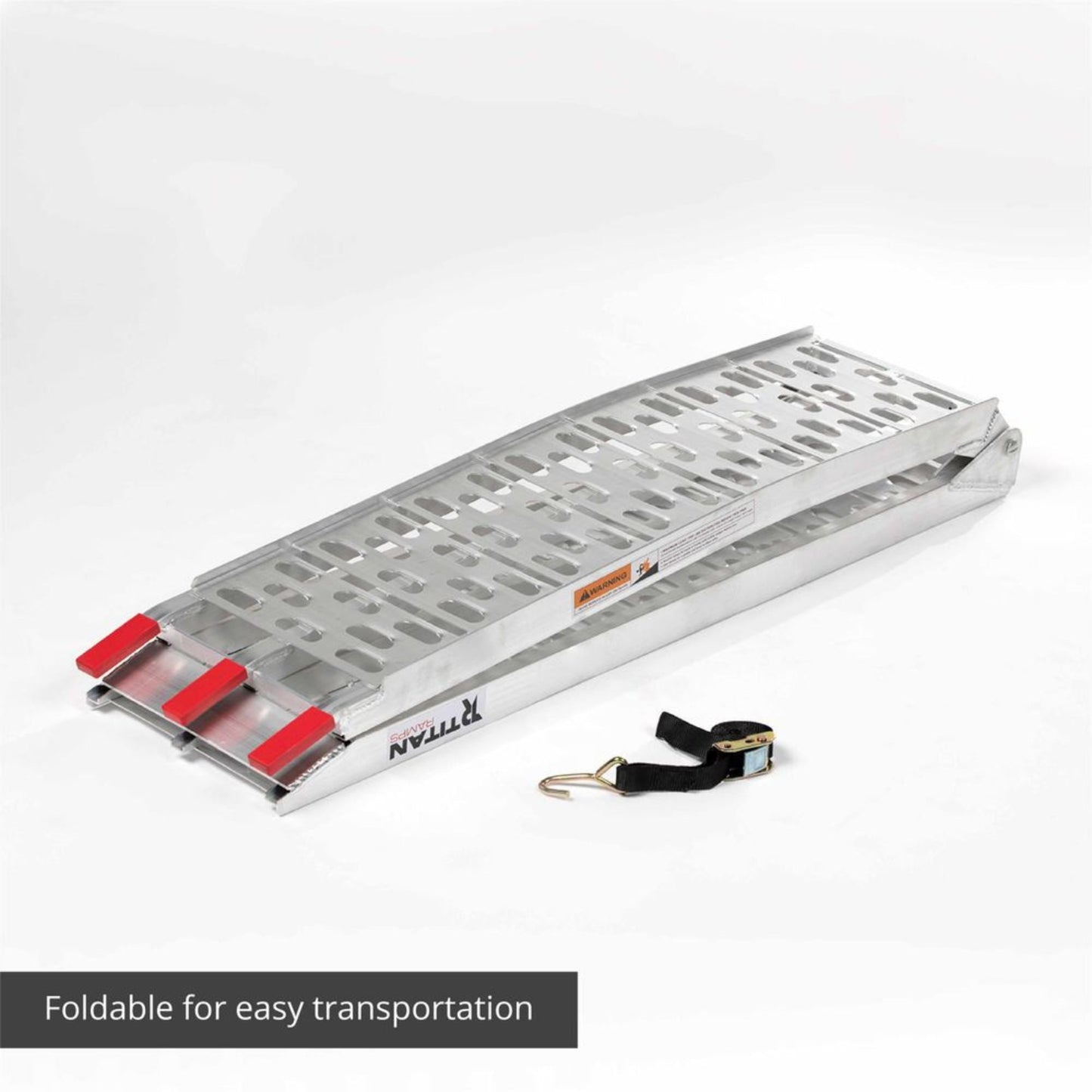 Titan Ramps 2 Pack 7.5’ Folding ATV Loading Ramps Arched Aluminum Design, Silver - Find Fresh Goods