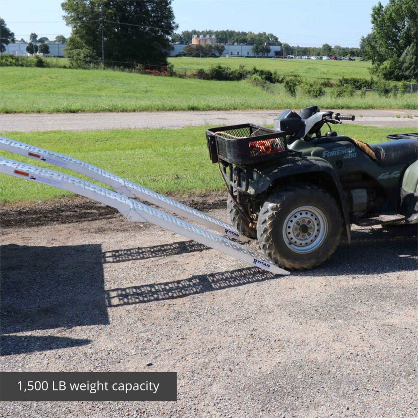 Titan Ramps 2 Pack 7.5’ Folding ATV Loading Ramps Arched Aluminum Design, Silver - Find Fresh Goods