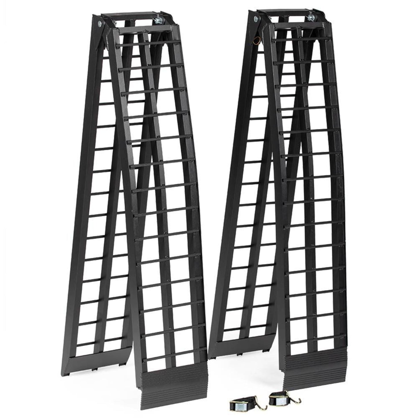 Titan Ramps 2 Pack 9’ Folding ATV Loading Ramps Arched Aluminum Design, Black - Find Fresh Goods