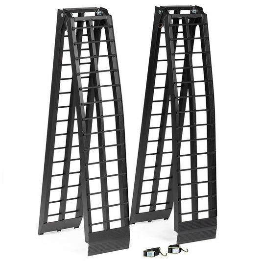 Titan Ramps 2 Pack 9’ Folding ATV Loading Ramps Arched Aluminum Design, Black - Find Fresh Goods