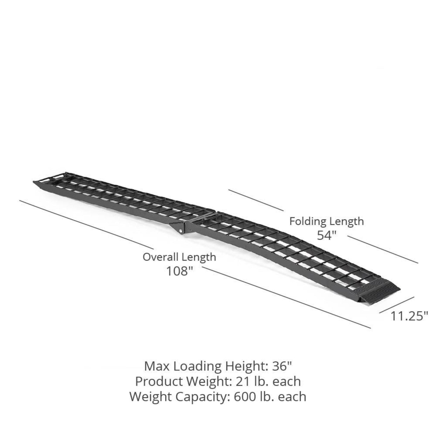 Titan Ramps 2 Pack 9’ Folding ATV Loading Ramps Arched Aluminum Design, Black - Find Fresh Goods