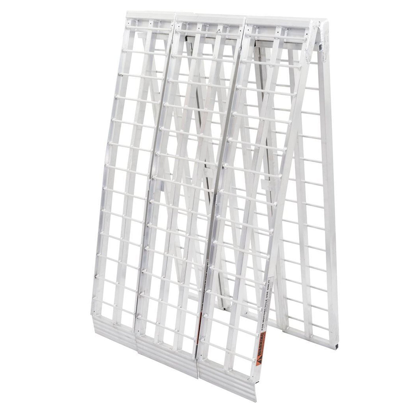 Black Widow 10’ Aluminum Folding Motorcycle Ramp, Arched 3 Piece Design, Silver - Find Fresh Goods