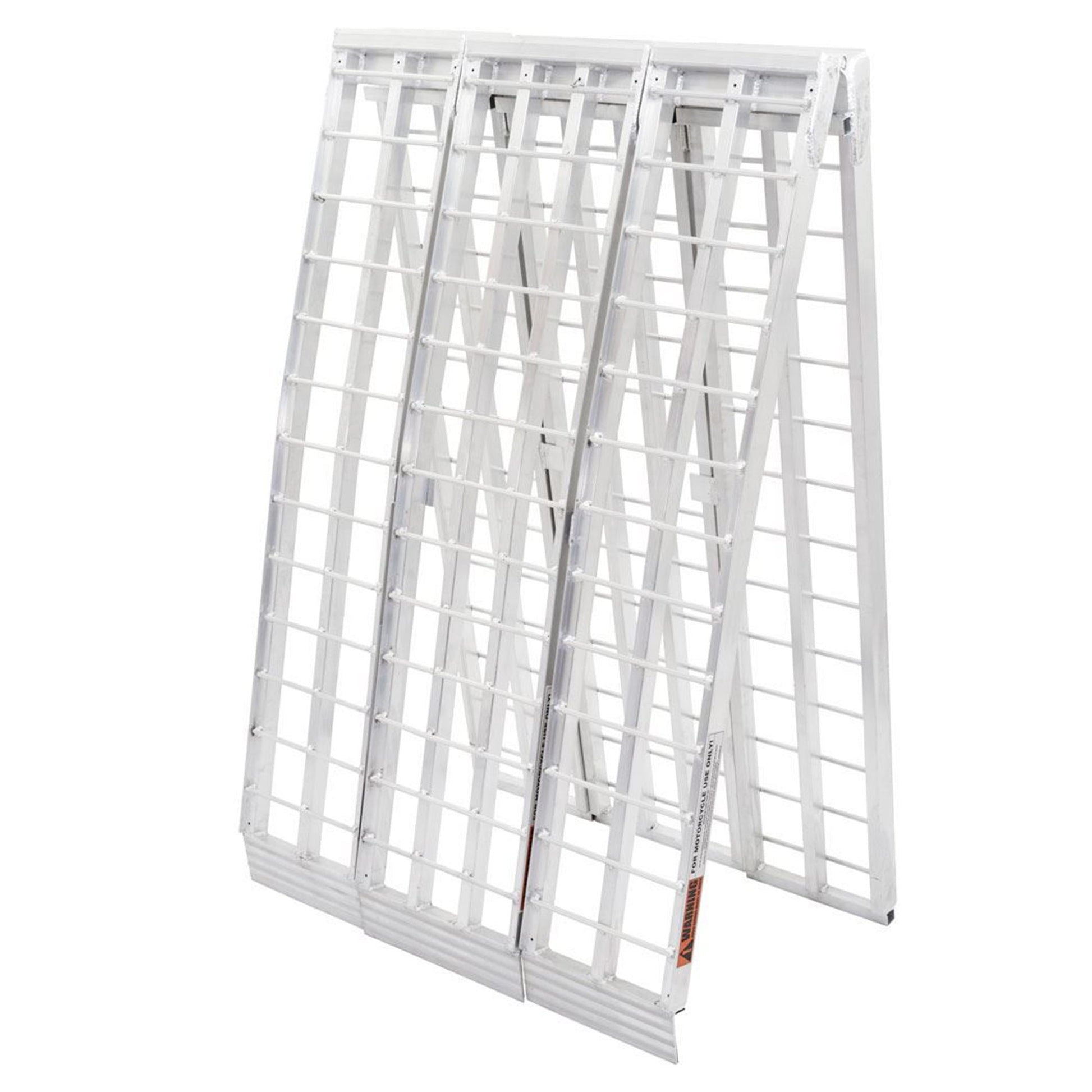 Black Widow 10’ Aluminum Folding Motorcycle Ramp, Arched 3 Piece Design, Silver - Find Fresh Goods