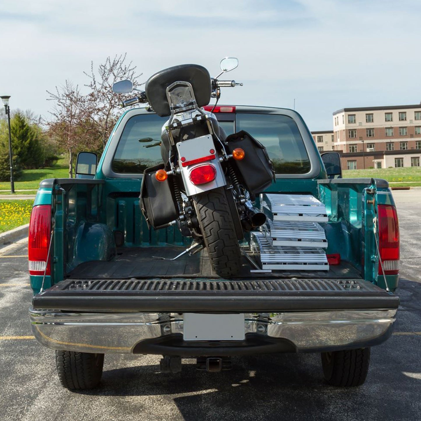 Black Widow 10’ Aluminum Folding Motorcycle Ramp, Arched 3 Piece Design, Silver - Find Fresh Goods