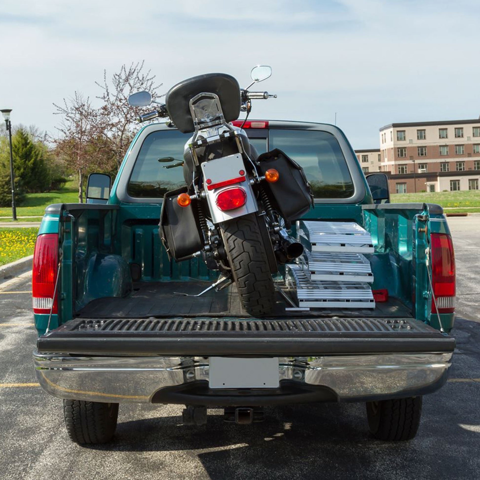 Black Widow 10’ Aluminum Folding Motorcycle Ramp, Arched 3 Piece Design, Silver - Find Fresh Goods