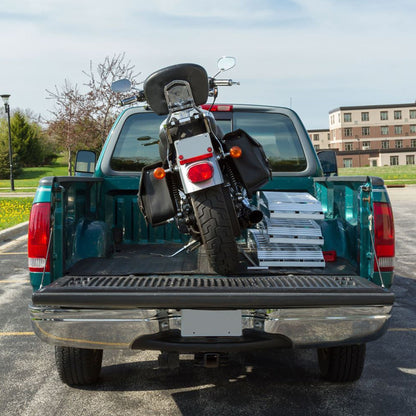 Black Widow 10’ Aluminum Folding Motorcycle Ramp, Arched 3 Piece Design, Silver - Find Fresh Goods