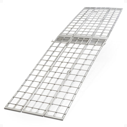 Black Widow 10’ Aluminum Folding Motorcycle Ramp, Arched 3 Piece Design, Silver - Find Fresh Goods