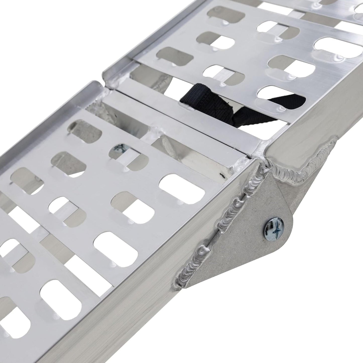 Black Widow Aluminum Folding Motorcycle Ramp Arched Plate, Single Runner, Silver - Find Fresh Goods