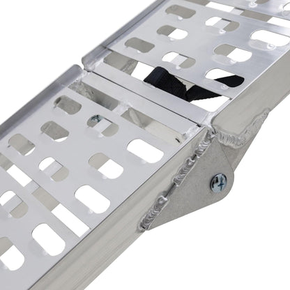 Black Widow Aluminum Folding Motorcycle Ramp Arched Plate, Single Runner, Silver - Find Fresh Goods