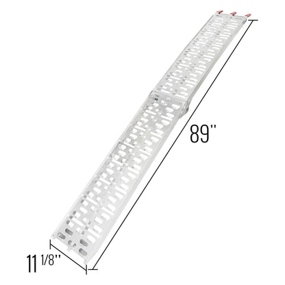 Black Widow Aluminum Folding Motorcycle Ramp Arched Plate, Single Runner, Silver - Find Fresh Goods