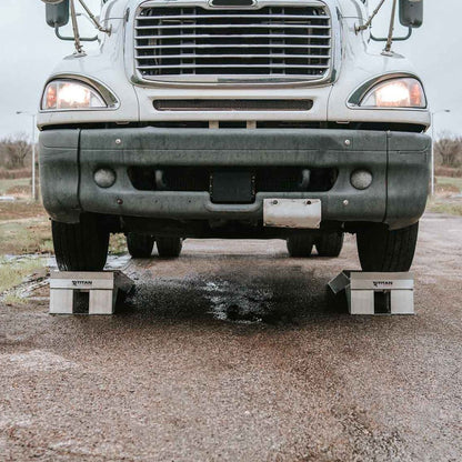 Titan Ramps Aluminum Semi Truck Riser Ramps with 20,000 Pound Capacity, Silver - Find Fresh Goods