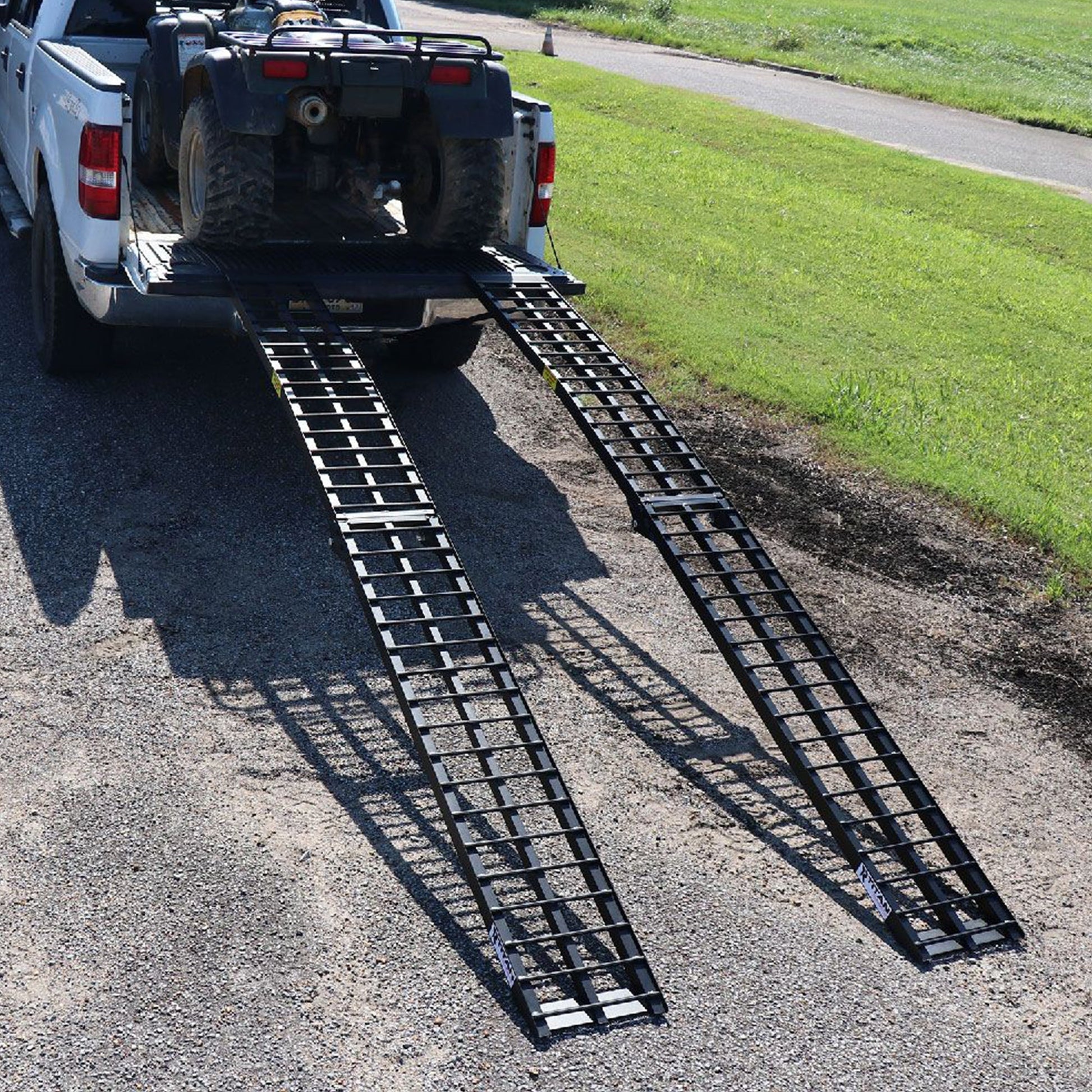 Titan Ramps 2 Pack 10’ Folding ATV Loading Ramps, Arched Aluminum Design, Black - Find Fresh Goods