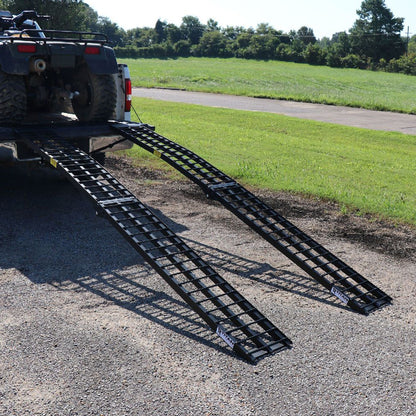 Titan Ramps 2 Pack 10’ Folding ATV Loading Ramps, Arched Aluminum Design, Black - Find Fresh Goods