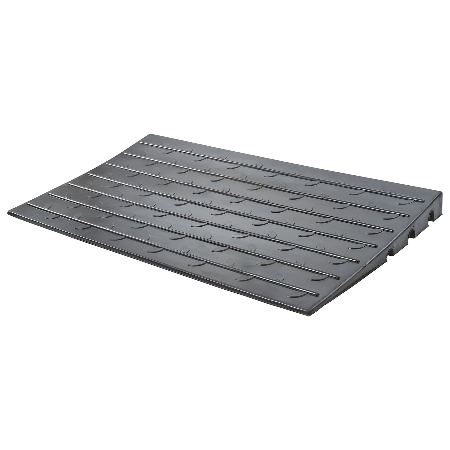 Silver Spring 2.5" Maximum Riser, Solid Rubber 3 Channel Threshold Ramp, Black - Find Fresh Goods