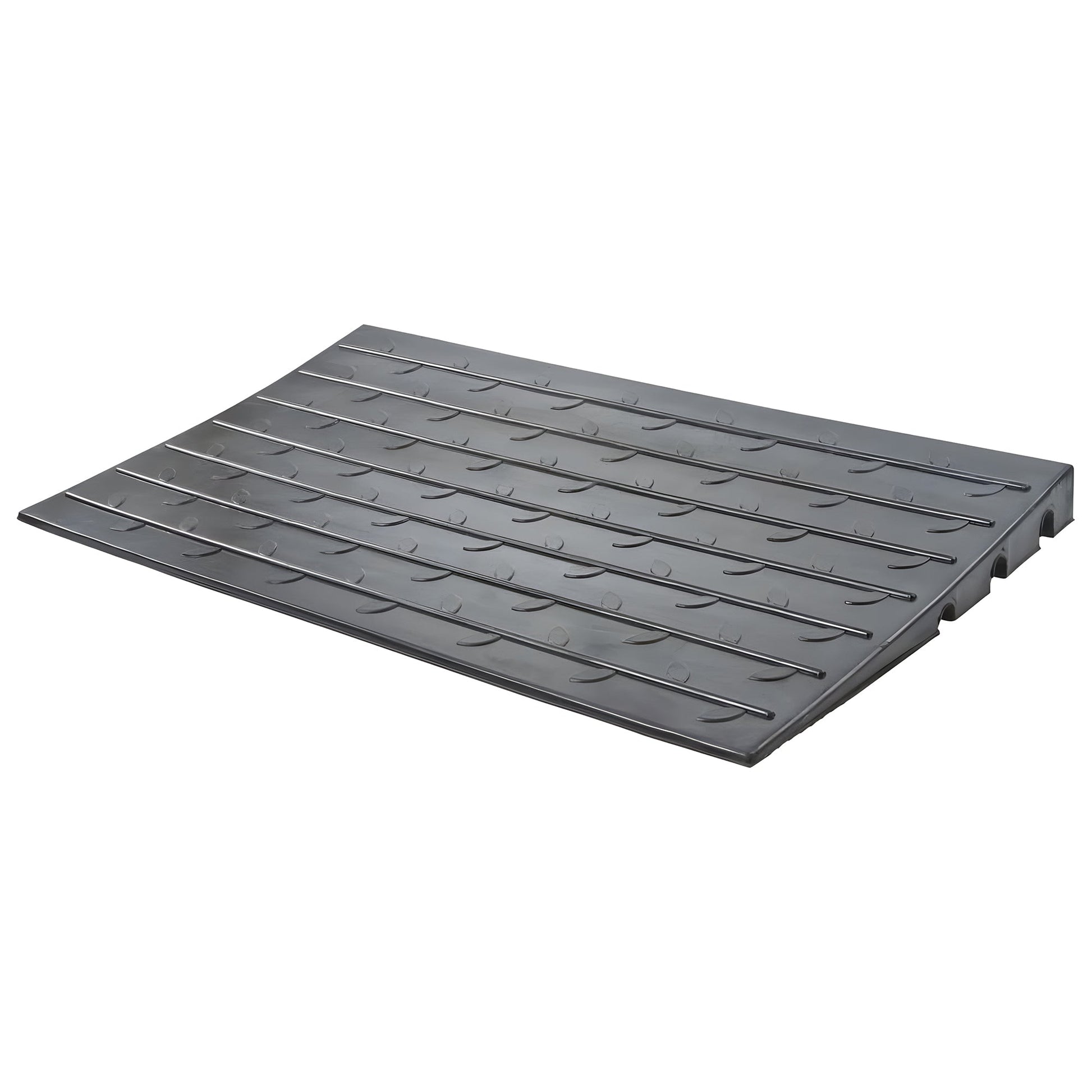 Silver Spring 2.5" Maximum Riser, Solid Rubber 3 Channel Threshold Ramp, Black - Find Fresh Goods