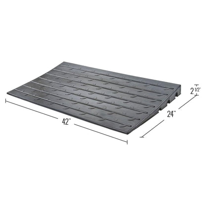 Silver Spring 2.5" Maximum Riser, Solid Rubber 3 Channel Threshold Ramp, Black - Find Fresh Goods