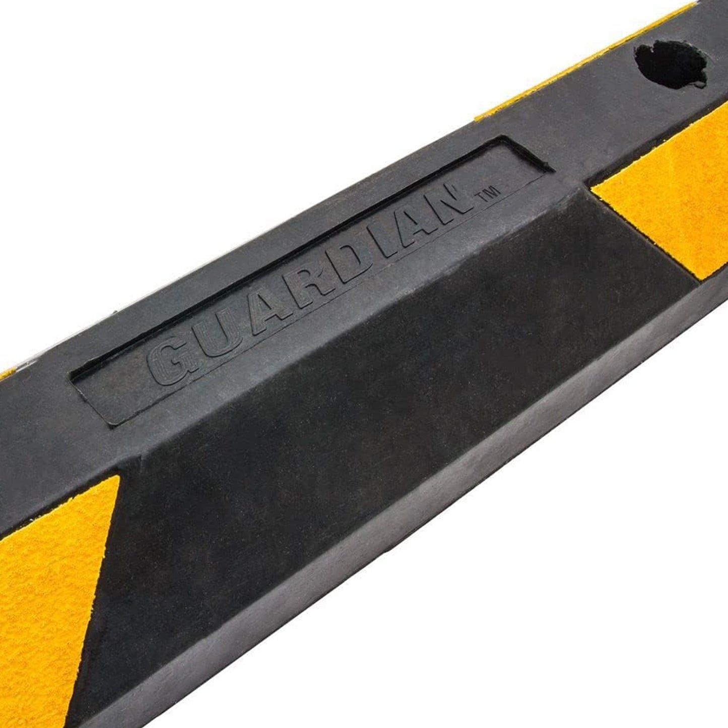 Guardian Parking Stop, 6 Foot Long Rubber Curb with Mounting Holes, Black/Yellow