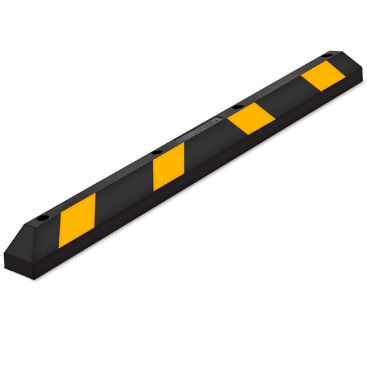 Guardian Parking Stop, 6 Foot Long Rubber Curb with Mounting Holes, Black/Yellow
