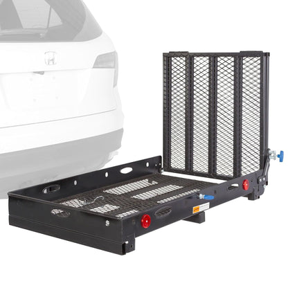 Silver Spring 48" x 28" Folding Steel Wheelchair Carrier with Ramp & Hitch Mount - Find Fresh Goods