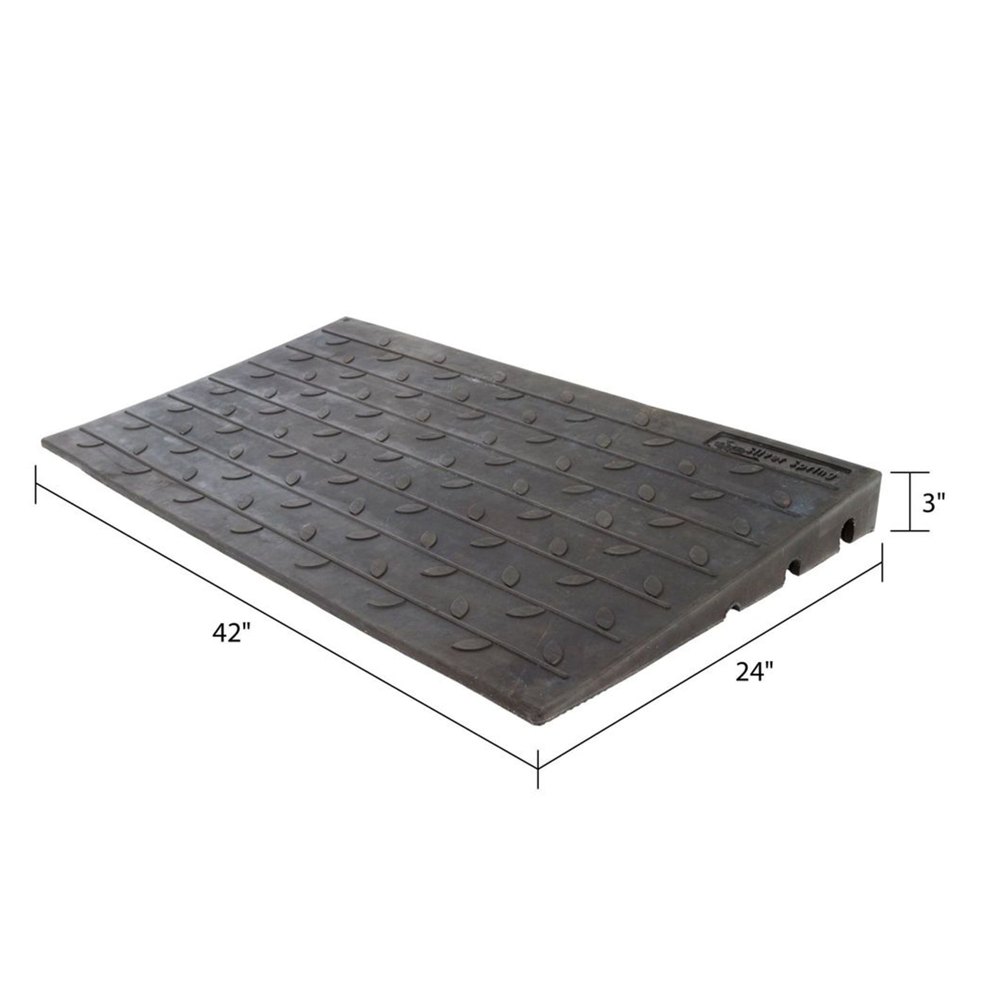Silver Spring 3" Maximum Riser, Solid Rubber 3 Channel Threshold Ramp, Black - Find Fresh Goods