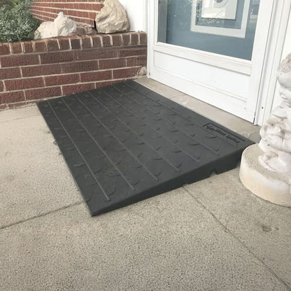 Silver Spring 4" Maximum Riser, Solid Rubber 3 Channel Threshold Ramp, Black - Find Fresh Goods