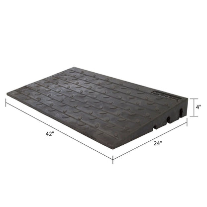 Silver Spring 4" Maximum Riser, Solid Rubber 3 Channel Threshold Ramp, Black - Find Fresh Goods