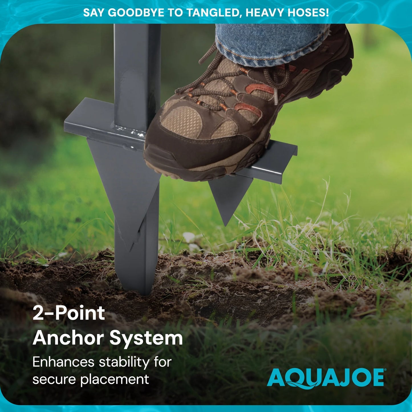 Sun Joe Steel Garden Hose Stand, Brass Faucet, Quick Install Base, SJ-SHSBB-GRY