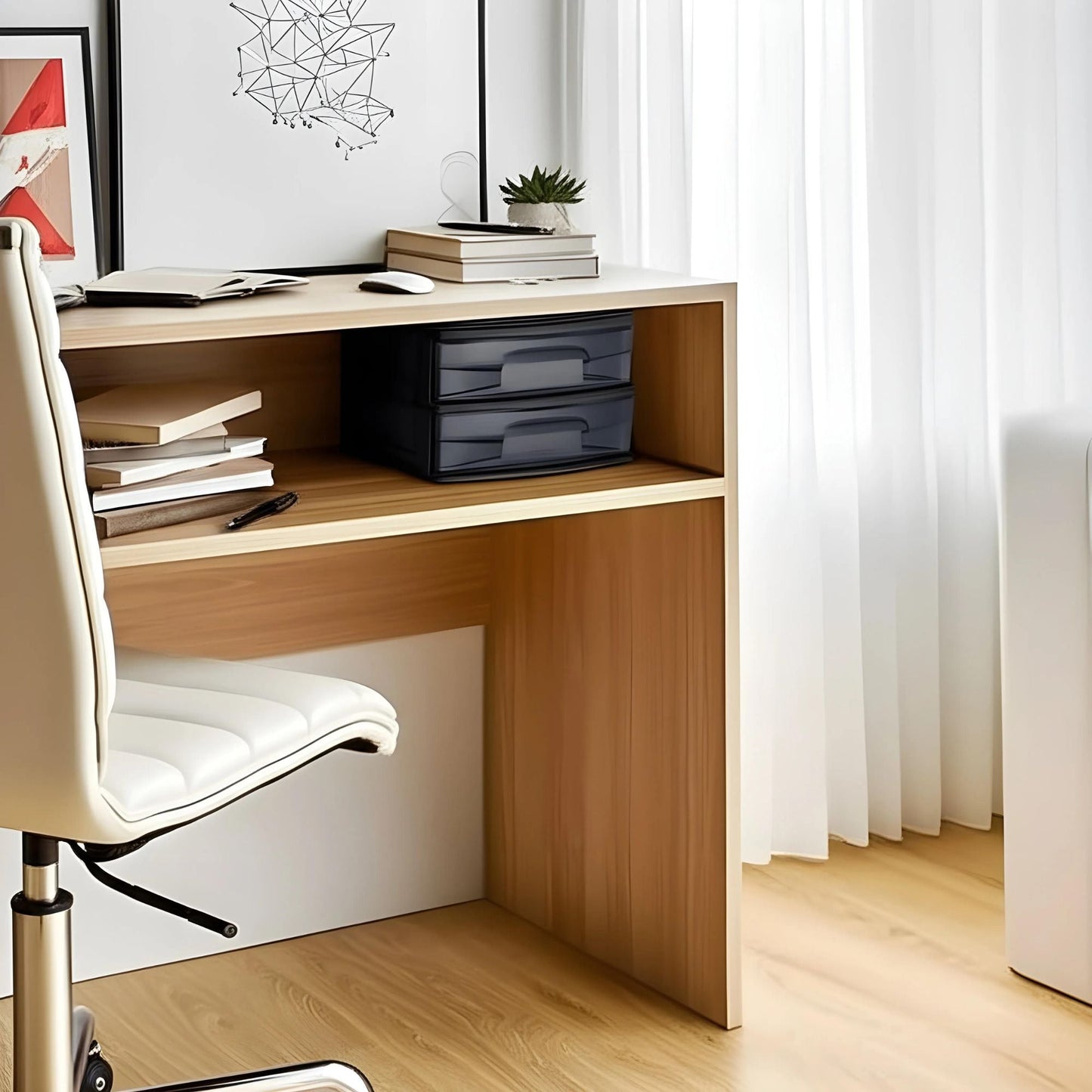 Homz Plastic 2 Drawer Medium Storage Cart, Black Frame with Smoke Drawer, 2 Pack