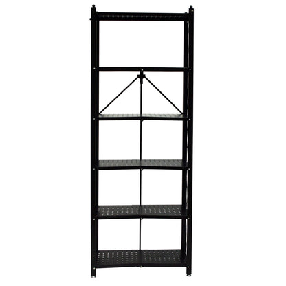 Origami RB Foldable 6 Tier Rack, Wheels, Tall/Slim, Black, Certified Refurbished