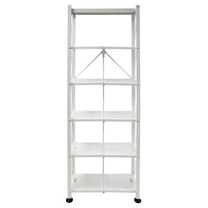 Origami RB Foldable 6 Tier Rack, Wheels, Tall/Slim, White, Certified Refurbished