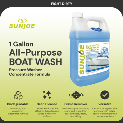 Sun Joe All Purpose Boat Wash Pressure Washer Cleaner Concentrate, 1 Gal, APBW1G