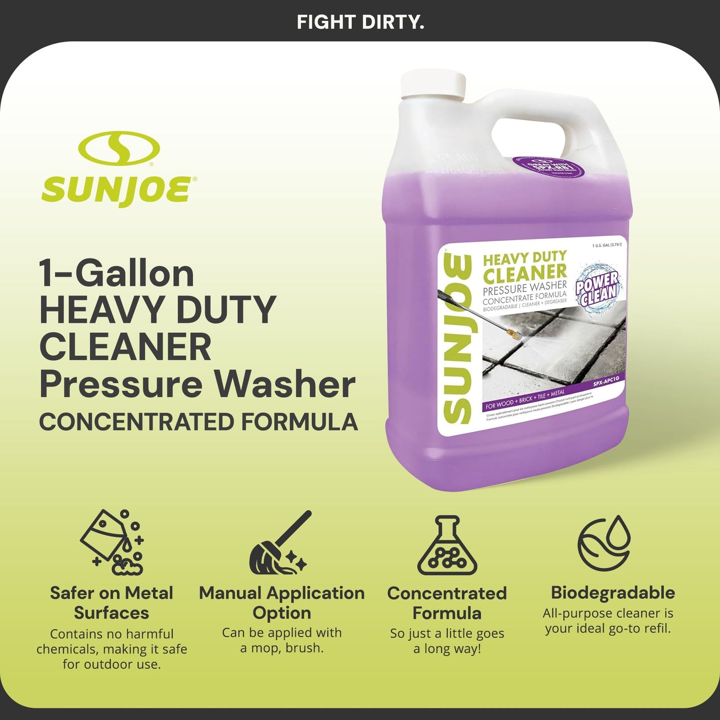 Sun Joe All-Purpose Pressure Washer Cleaner and Degreaser, 1 Gallon, SPX-APC1G