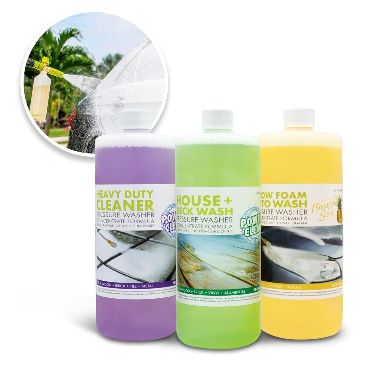 Sun Joe 3 Pack Pressure Washer Concentrate Formula, Biodegradable Detergent Trio, ASST3Q