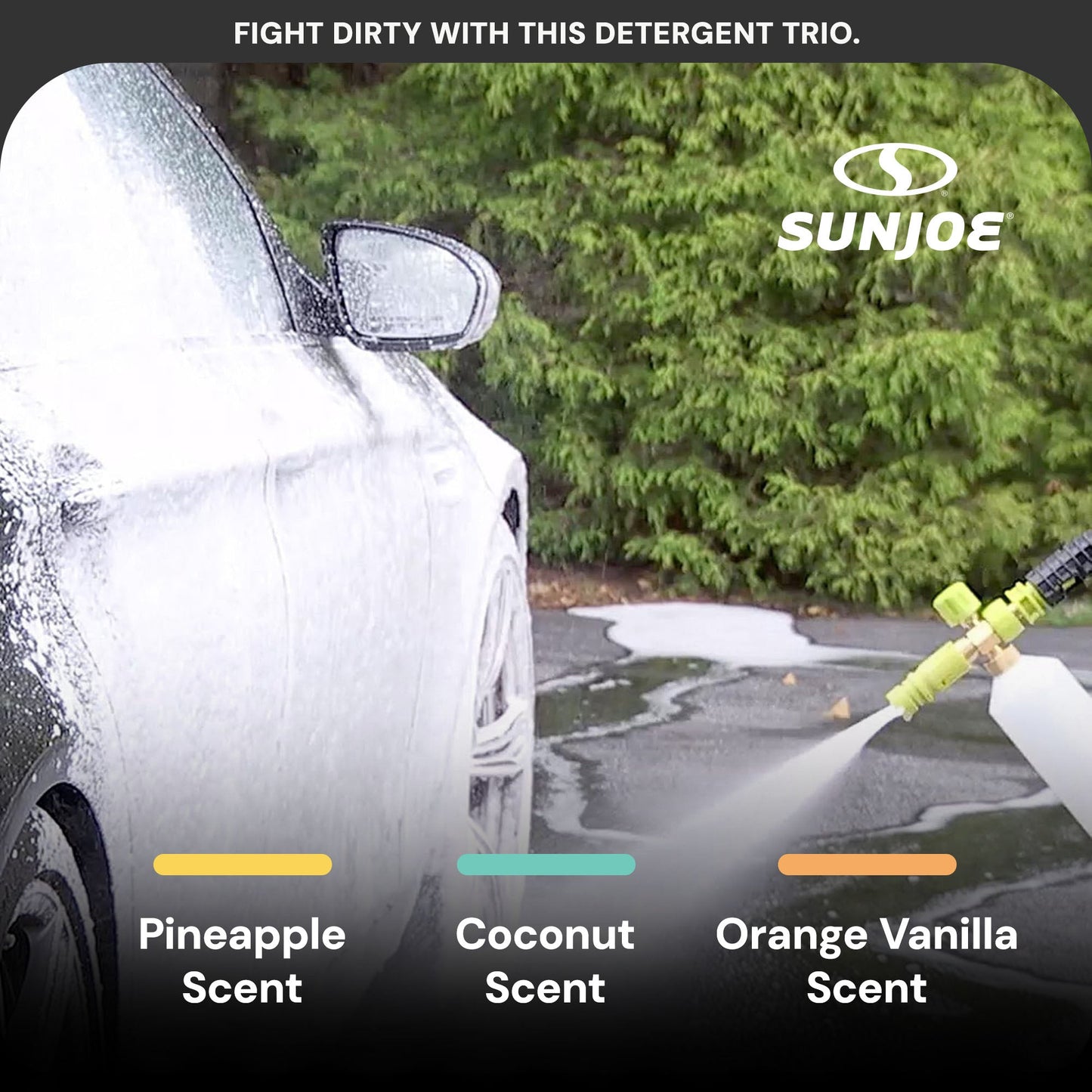 Sun Joe 3 Pack Premium Snow Foam Auto Washing Soap, Concentrated Detergent, AW3Q